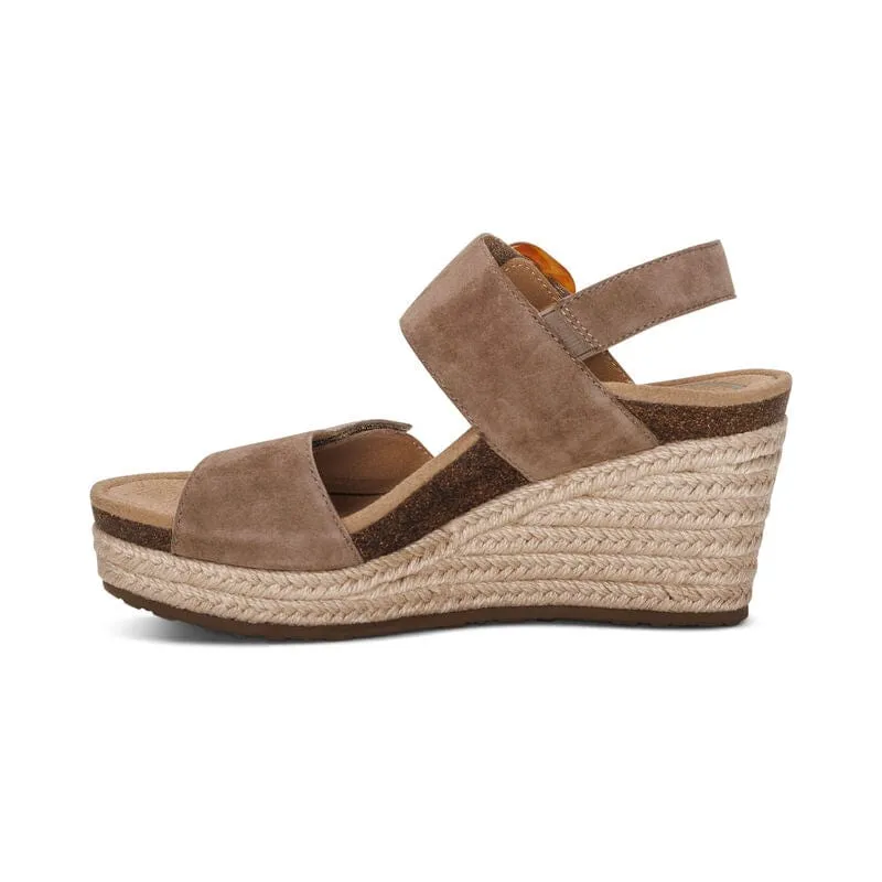 Aetrex Women's Ashley Wedge Heels- Taupe