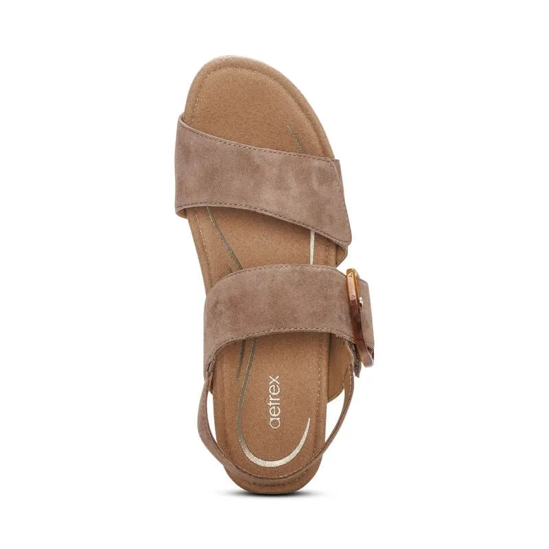 Aetrex Women's Ashley Wedge Heels- Taupe