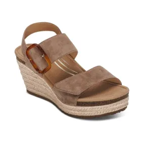 Aetrex Women's Ashley Wedge Heels- Taupe