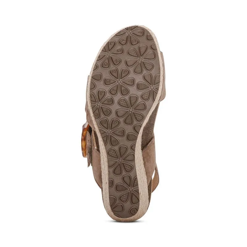 Aetrex Women's Ashley Wedge Heels- Taupe