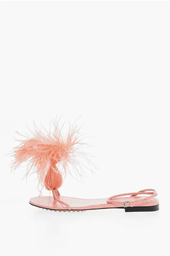 Bottega Veneta Feathered WONDERBIRD Flat Thong Sandals