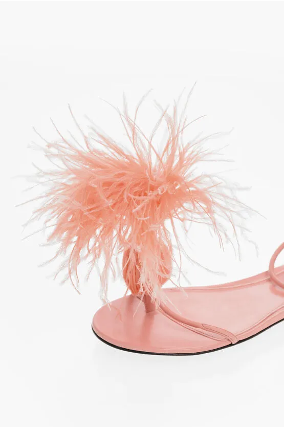 Bottega Veneta Feathered WONDERBIRD Flat Thong Sandals