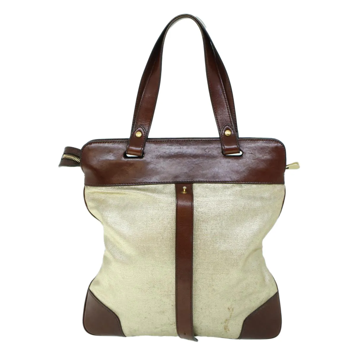 BURBERRY Hand Bag Coated Canvas Gold Tone  ti1222