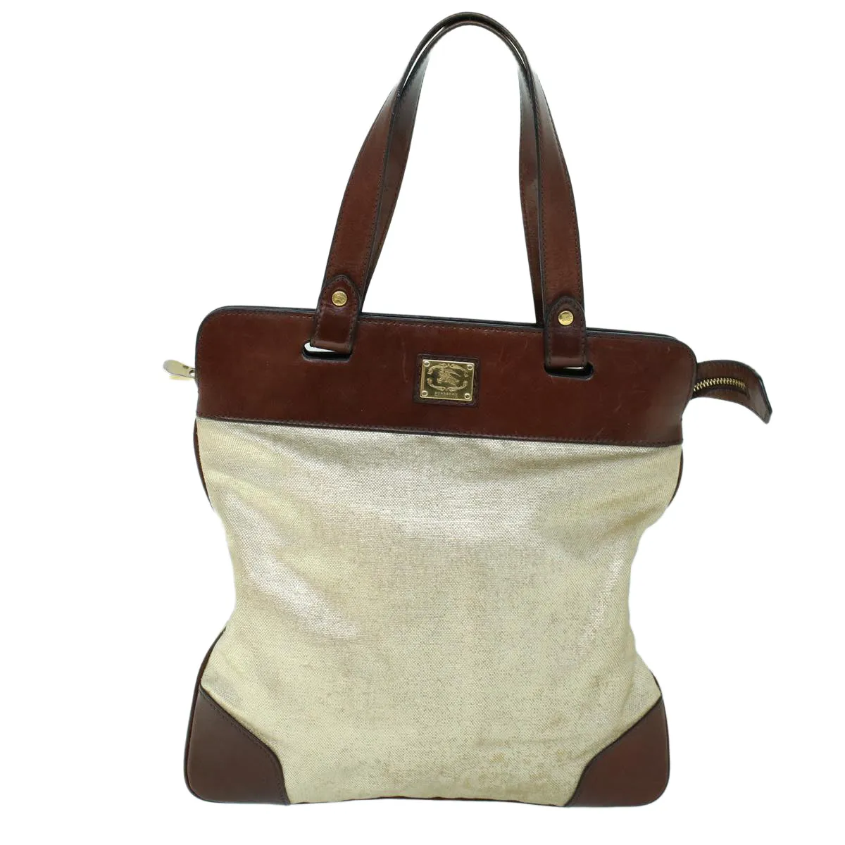 BURBERRY Hand Bag Coated Canvas Gold Tone  ti1222