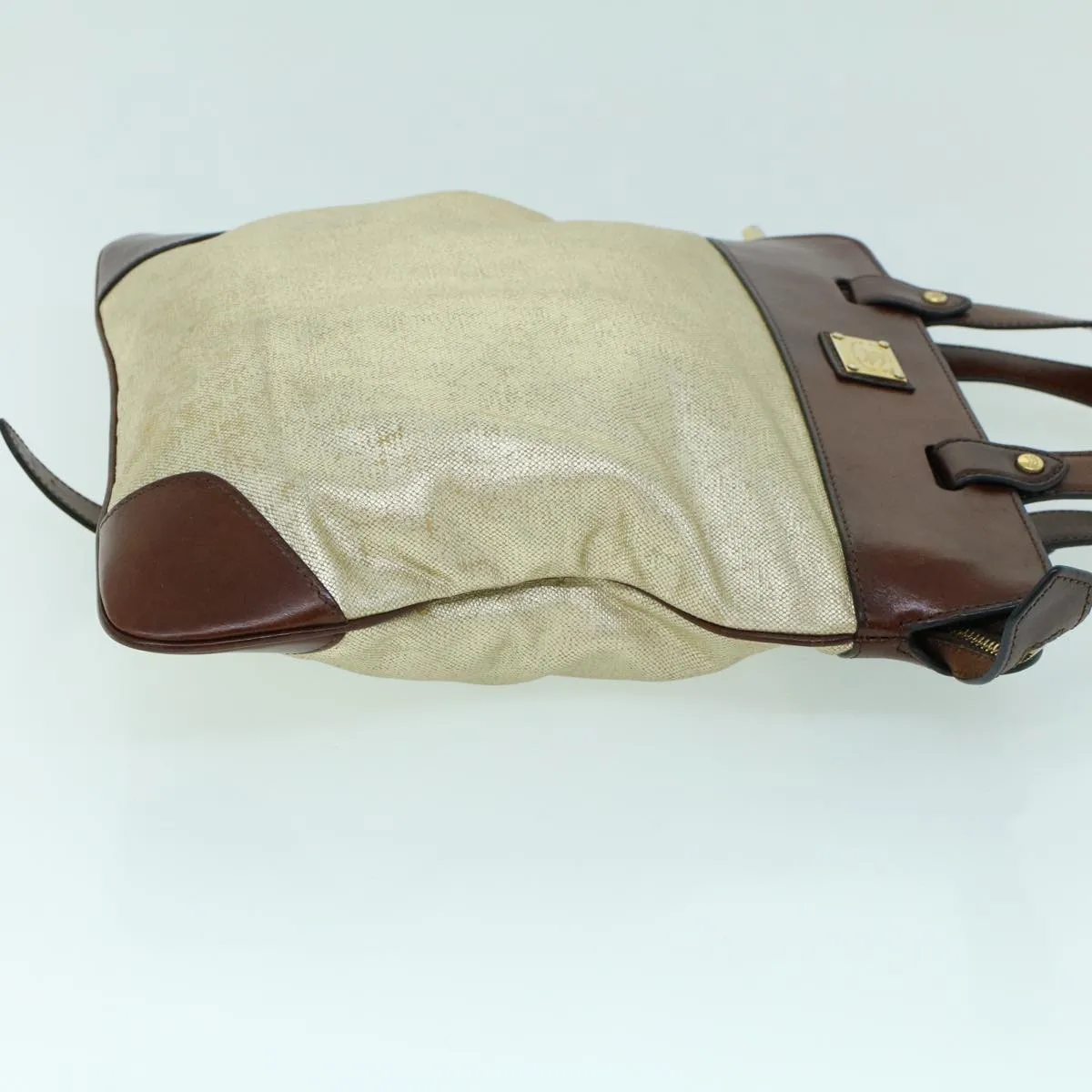 BURBERRY Hand Bag Coated Canvas Gold Tone  ti1222