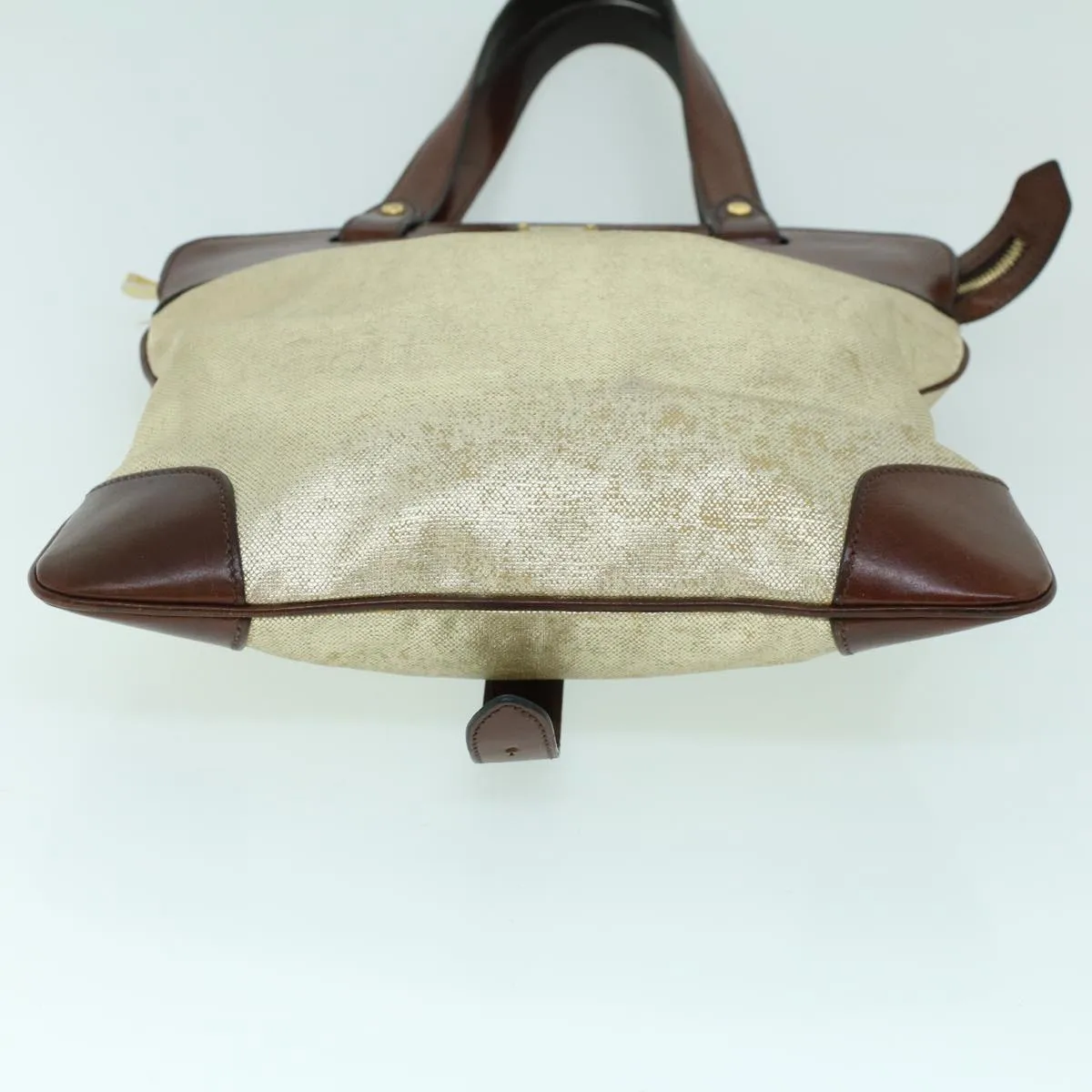 BURBERRY Hand Bag Coated Canvas Gold Tone  ti1222