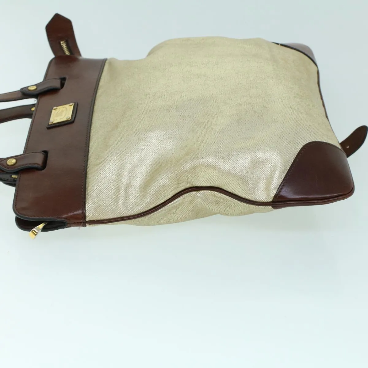 BURBERRY Hand Bag Coated Canvas Gold Tone  ti1222