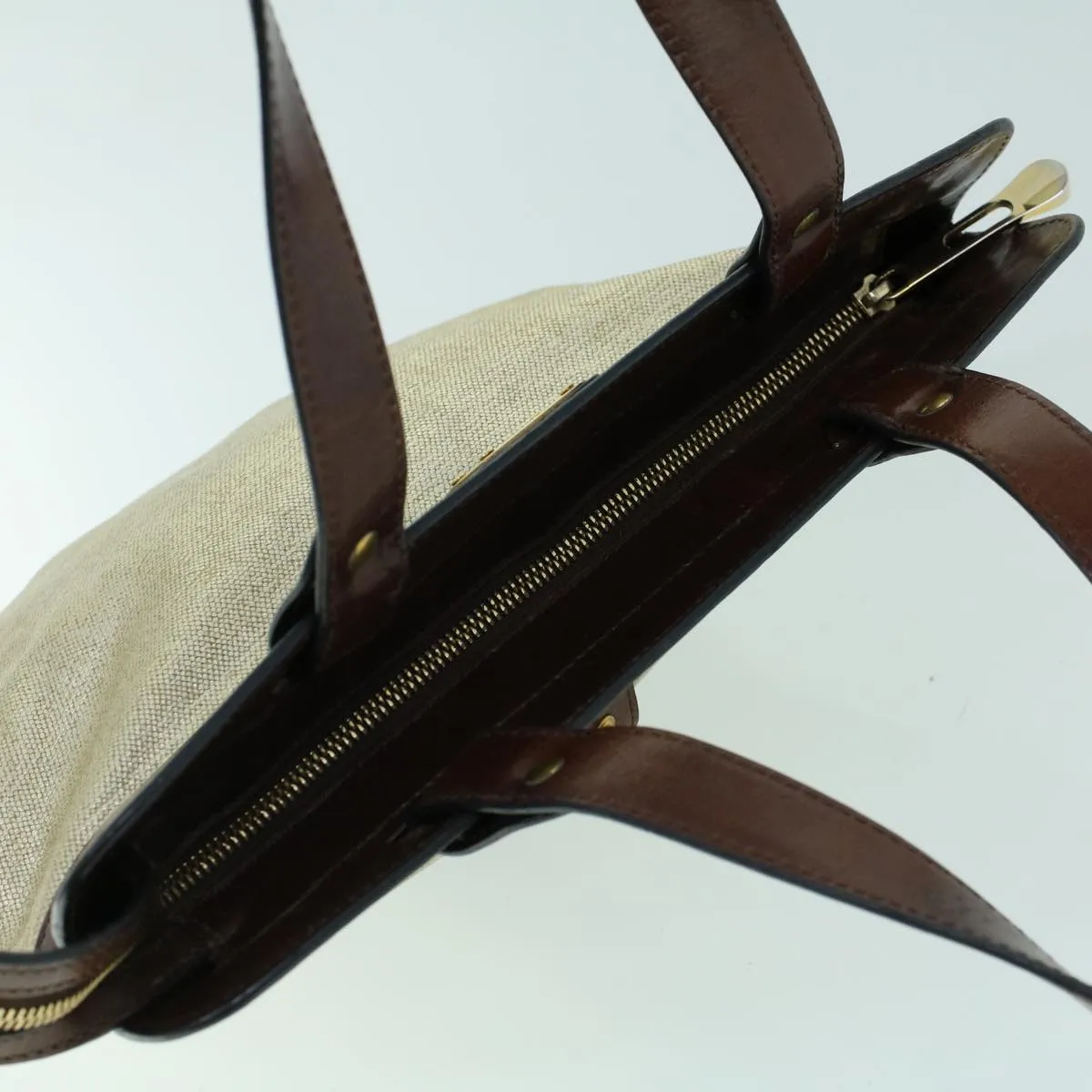 BURBERRY Hand Bag Coated Canvas Gold Tone  ti1222