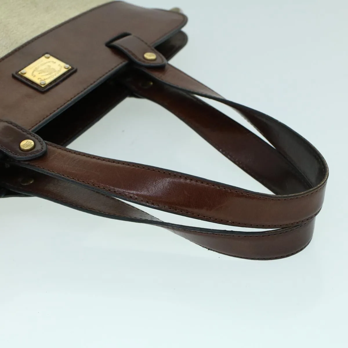 BURBERRY Hand Bag Coated Canvas Gold Tone  ti1222