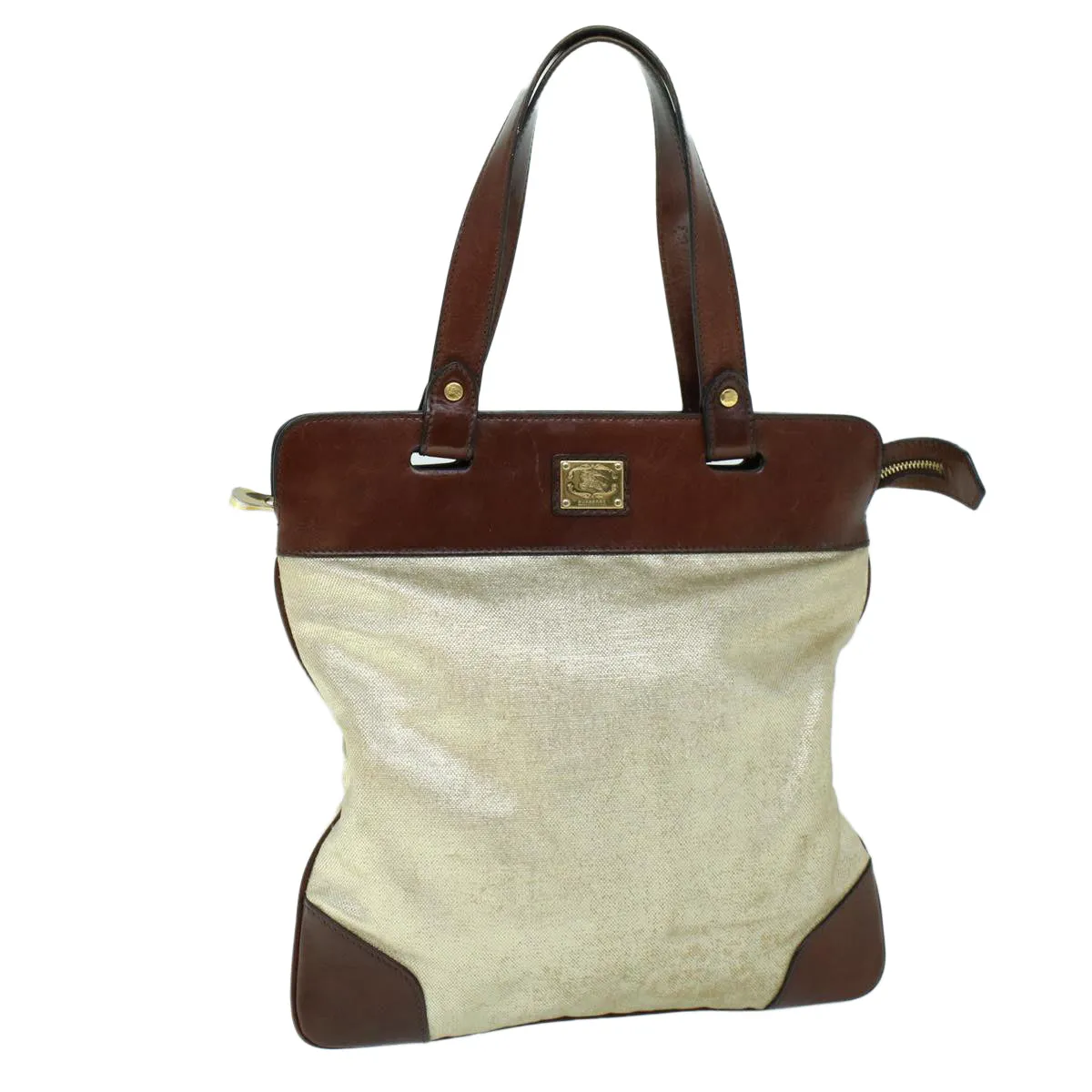 BURBERRY Hand Bag Coated Canvas Gold Tone  ti1222