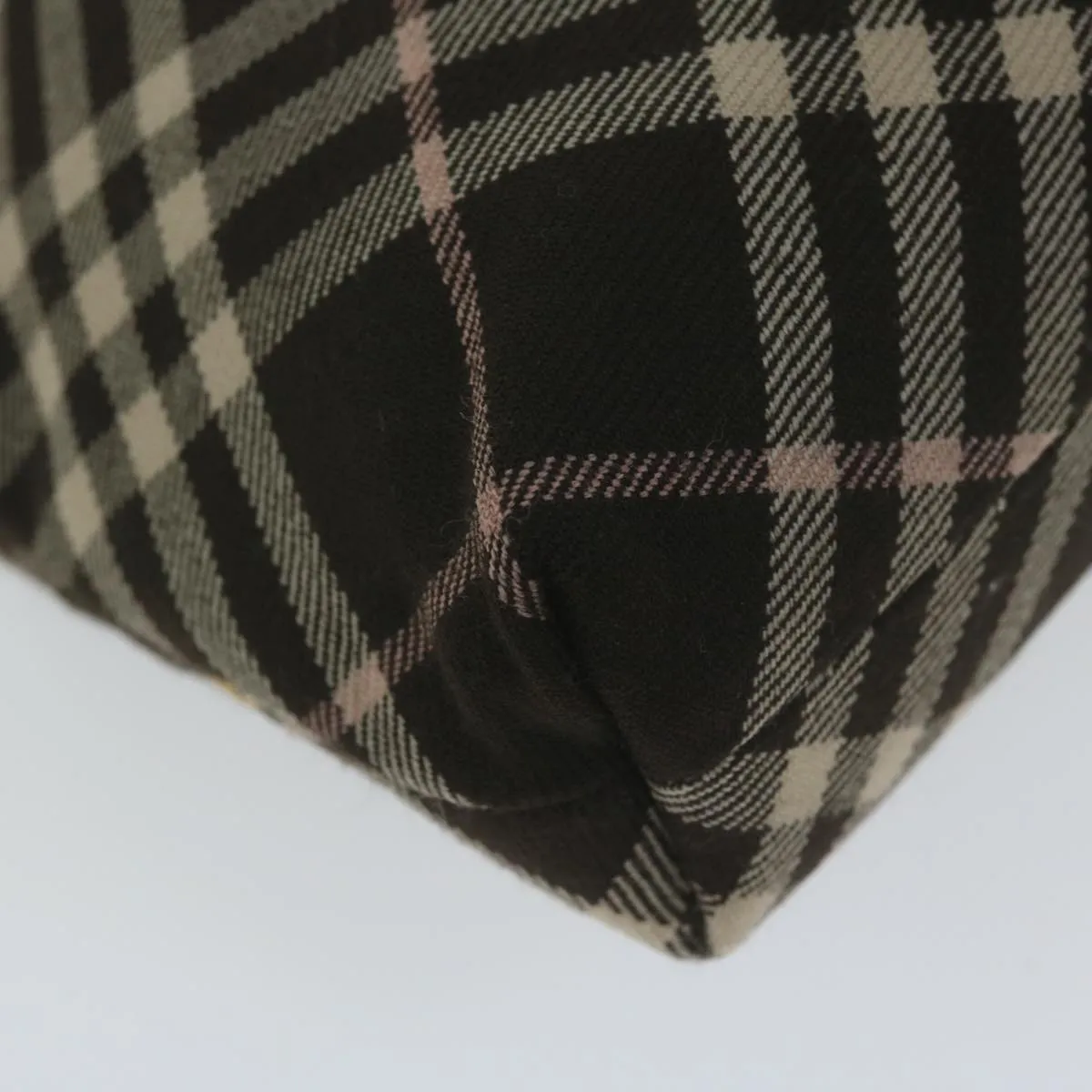 BURBERRY Nova Check Blue Label Chain Hand Bag Canvas Brown  61800