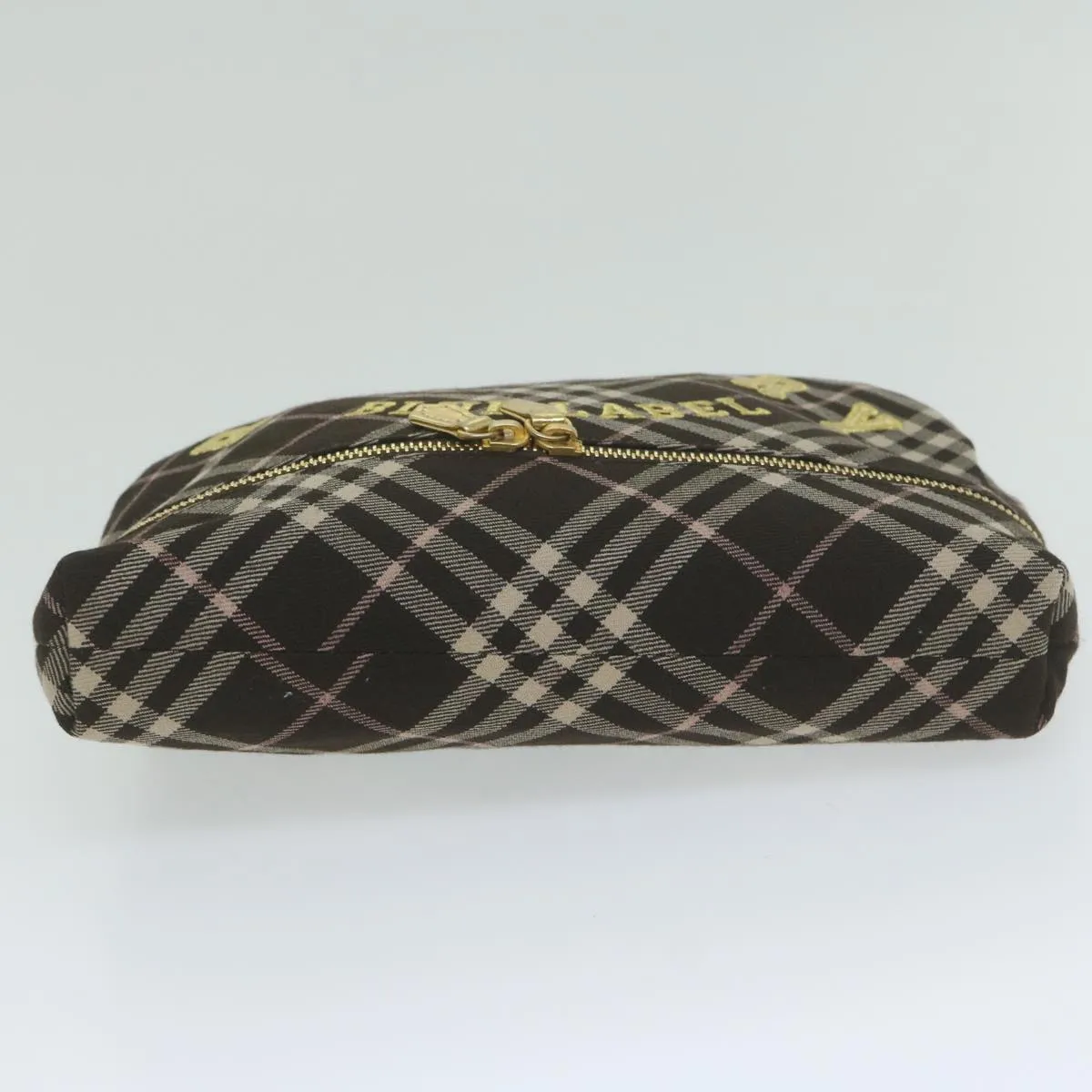 BURBERRY Nova Check Blue Label Chain Hand Bag Canvas Brown  61800