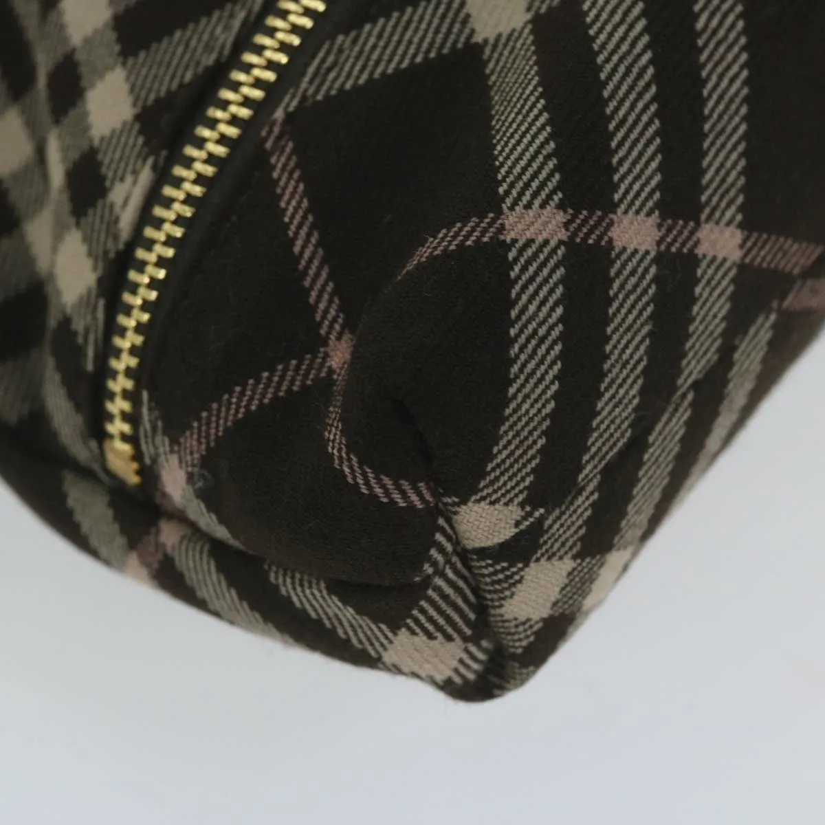 BURBERRY Nova Check Blue Label Chain Hand Bag Canvas Brown  61800