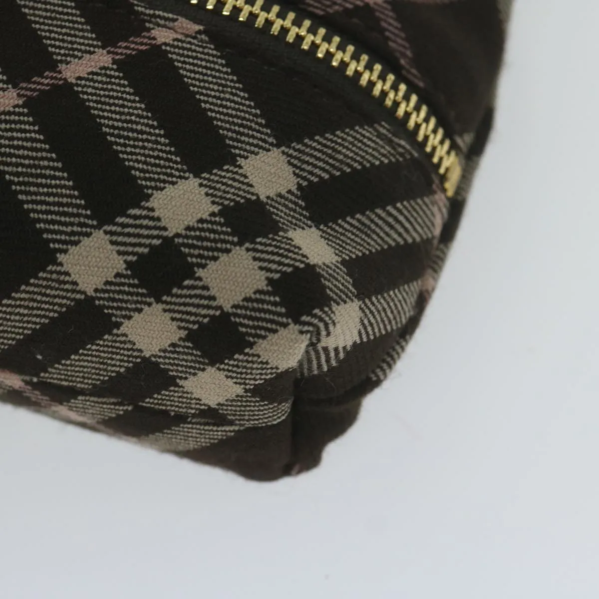 BURBERRY Nova Check Blue Label Chain Hand Bag Canvas Brown  61800