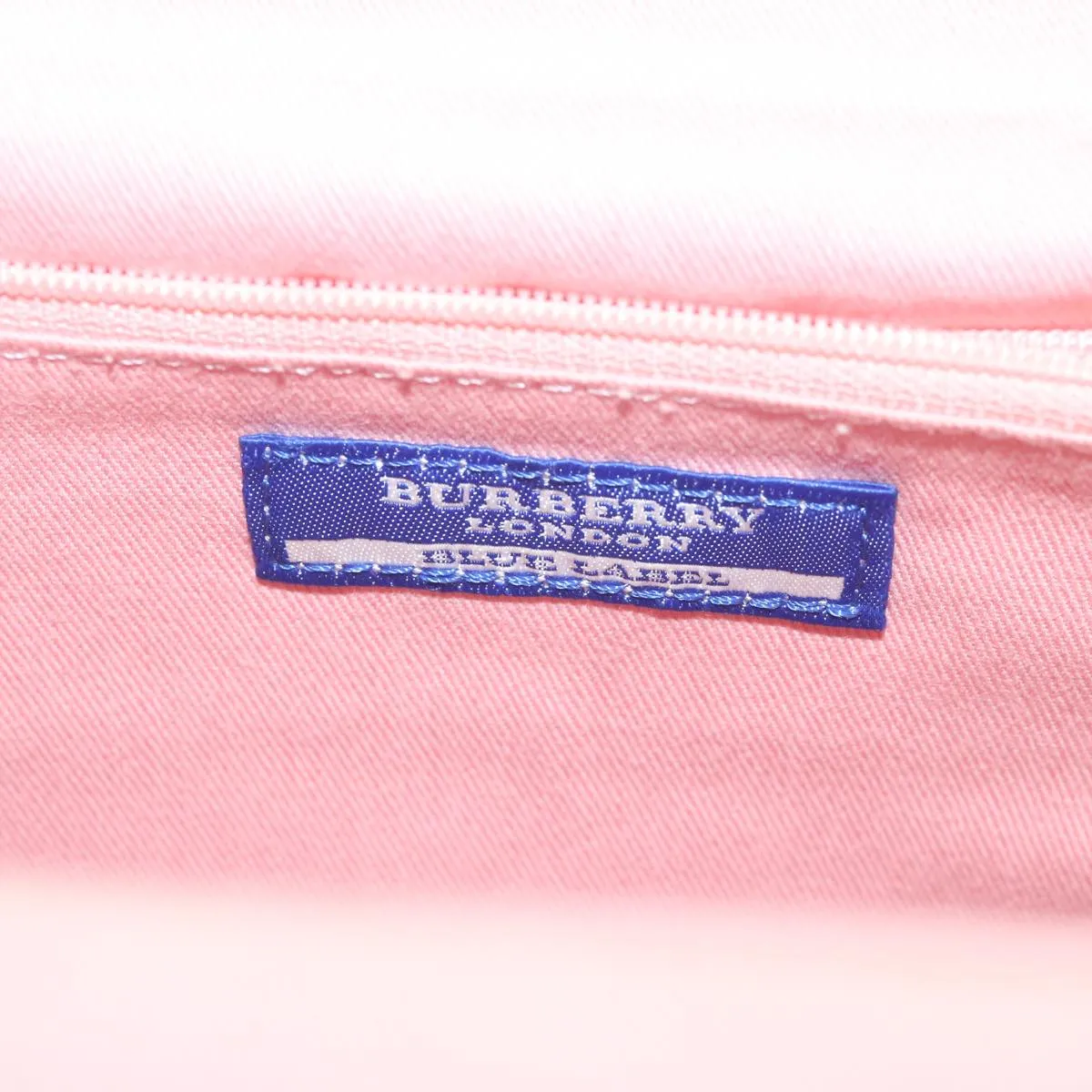 BURBERRY Nova Check Blue Label Chain Hand Bag Canvas Brown  61800