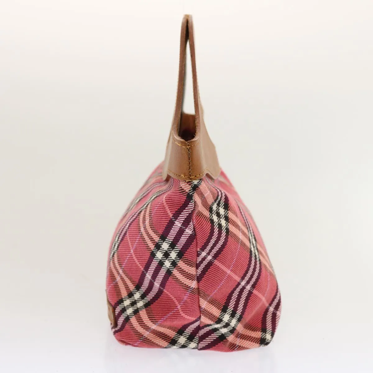BURBERRY Nova Check Blue Label Hand Bag Canvas Red  71302