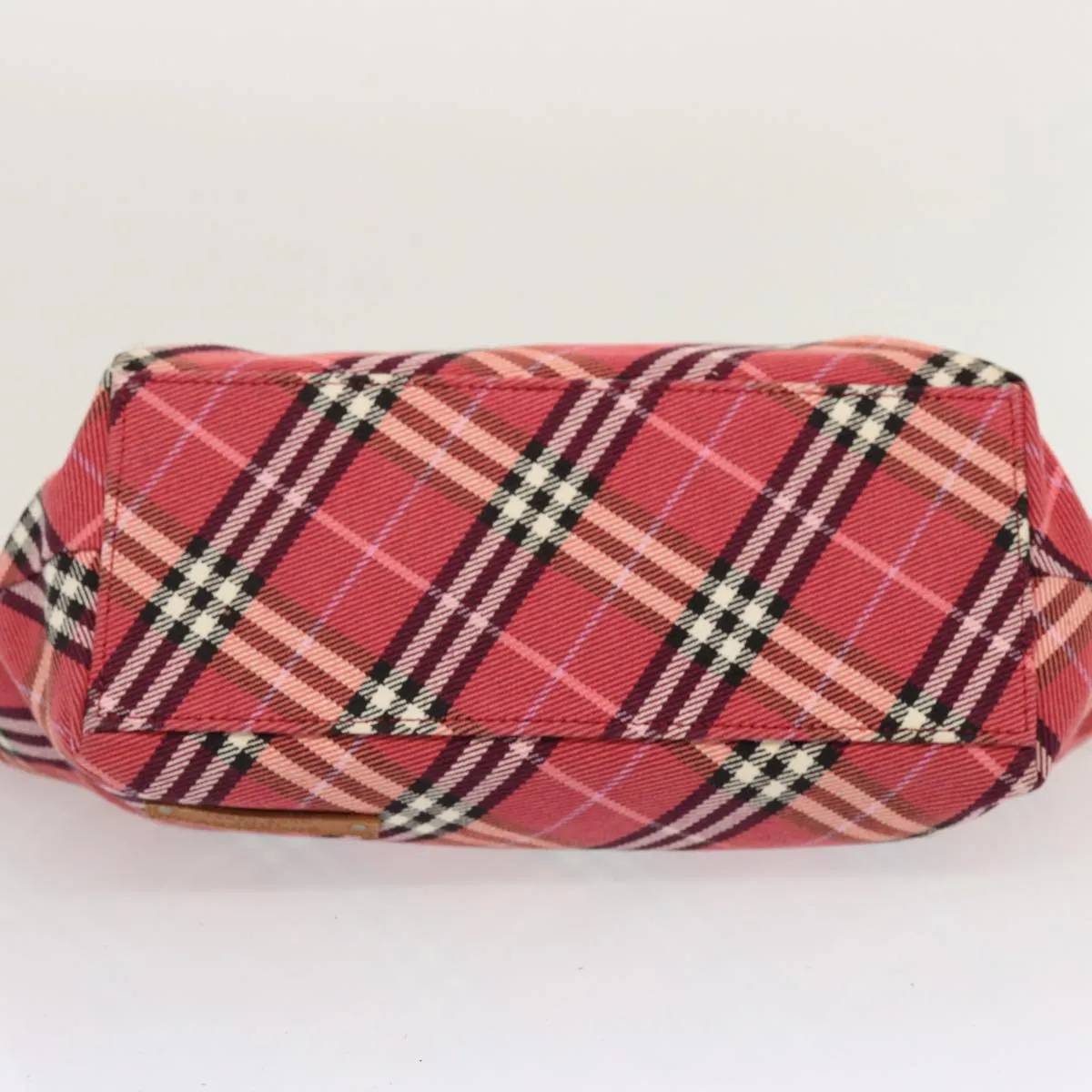 BURBERRY Nova Check Blue Label Hand Bag Canvas Red  71302