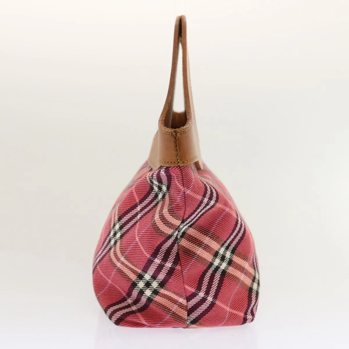 BURBERRY Nova Check Blue Label Hand Bag Canvas Red  71302