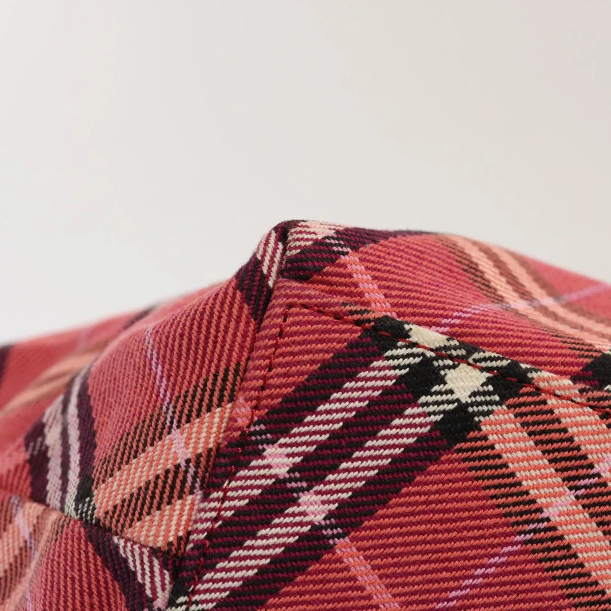 BURBERRY Nova Check Blue Label Hand Bag Canvas Red  71302