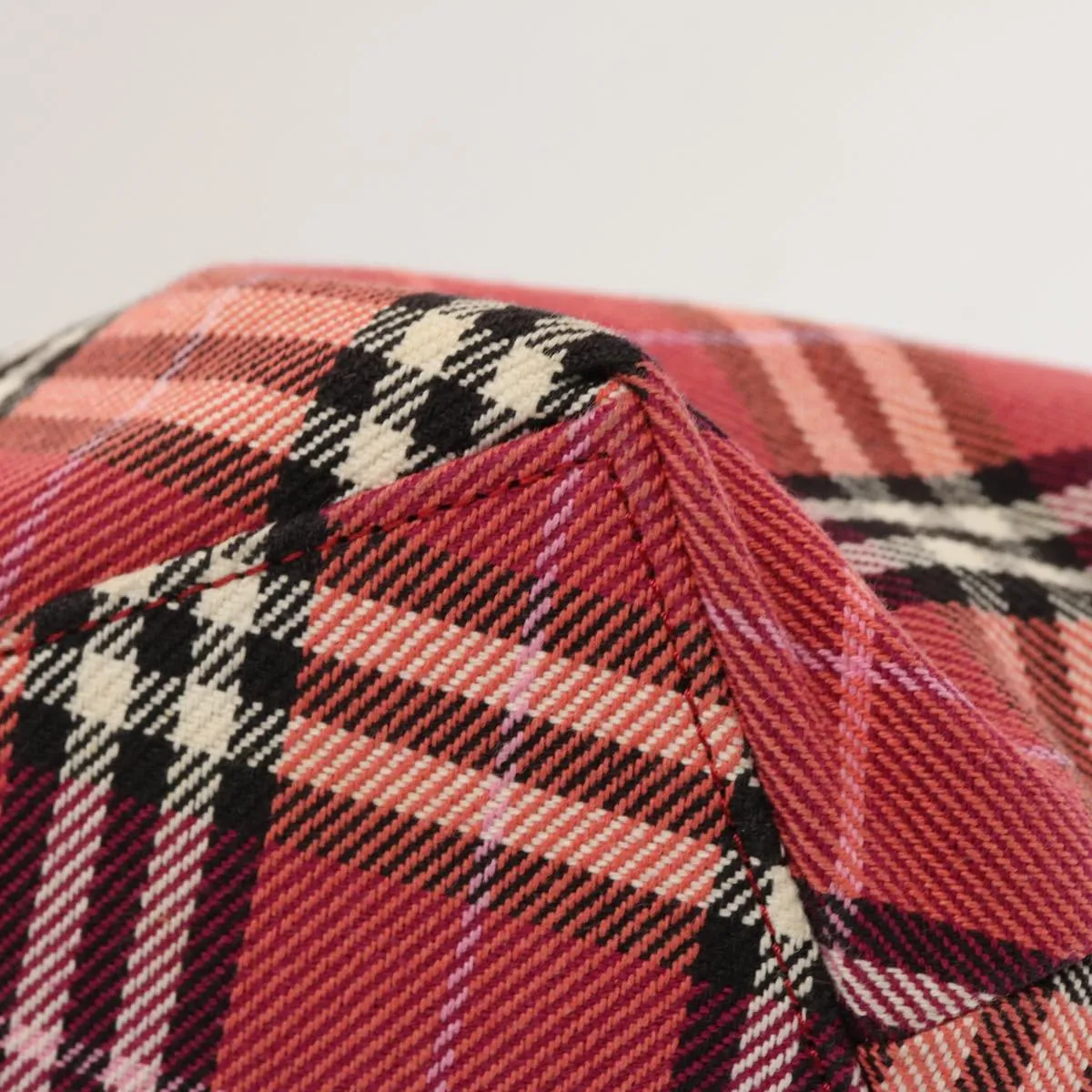 BURBERRY Nova Check Blue Label Hand Bag Canvas Red  71302