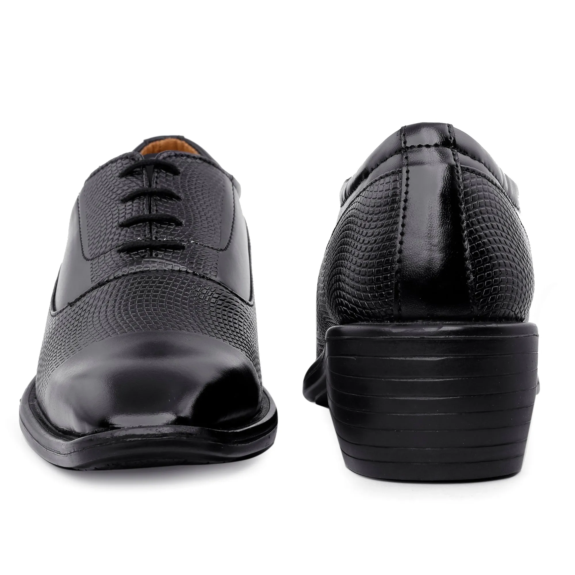 Bxxy's Faux Leather Party Wear Lace-up Shoes for Men