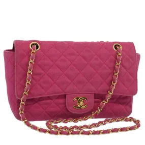 CHANEL Matelasse 25 Chain New Shoulder Bag Canvas Pink CC Auth 51276A
