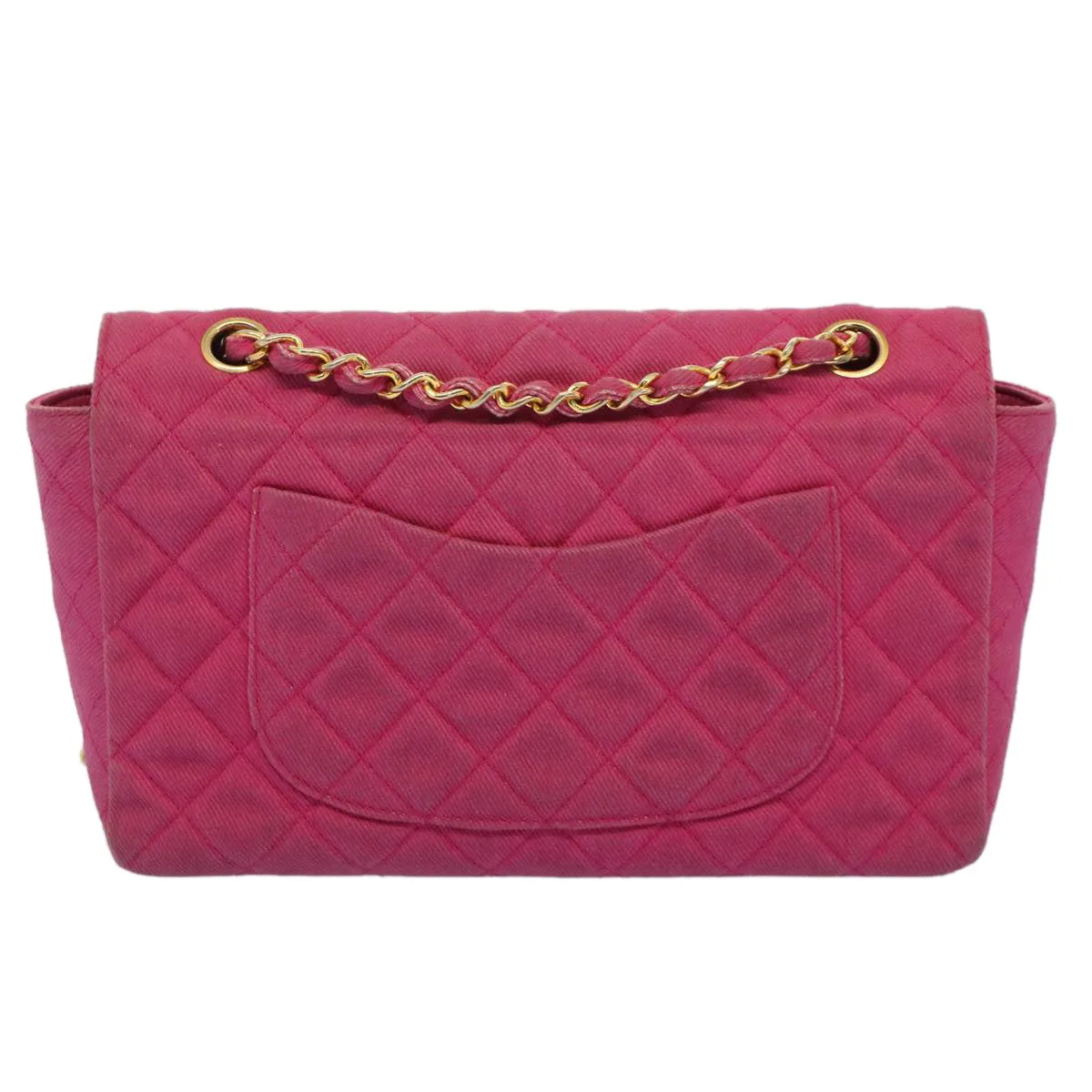 CHANEL Matelasse 25 Chain New Shoulder Bag Canvas Pink CC Auth 51276A