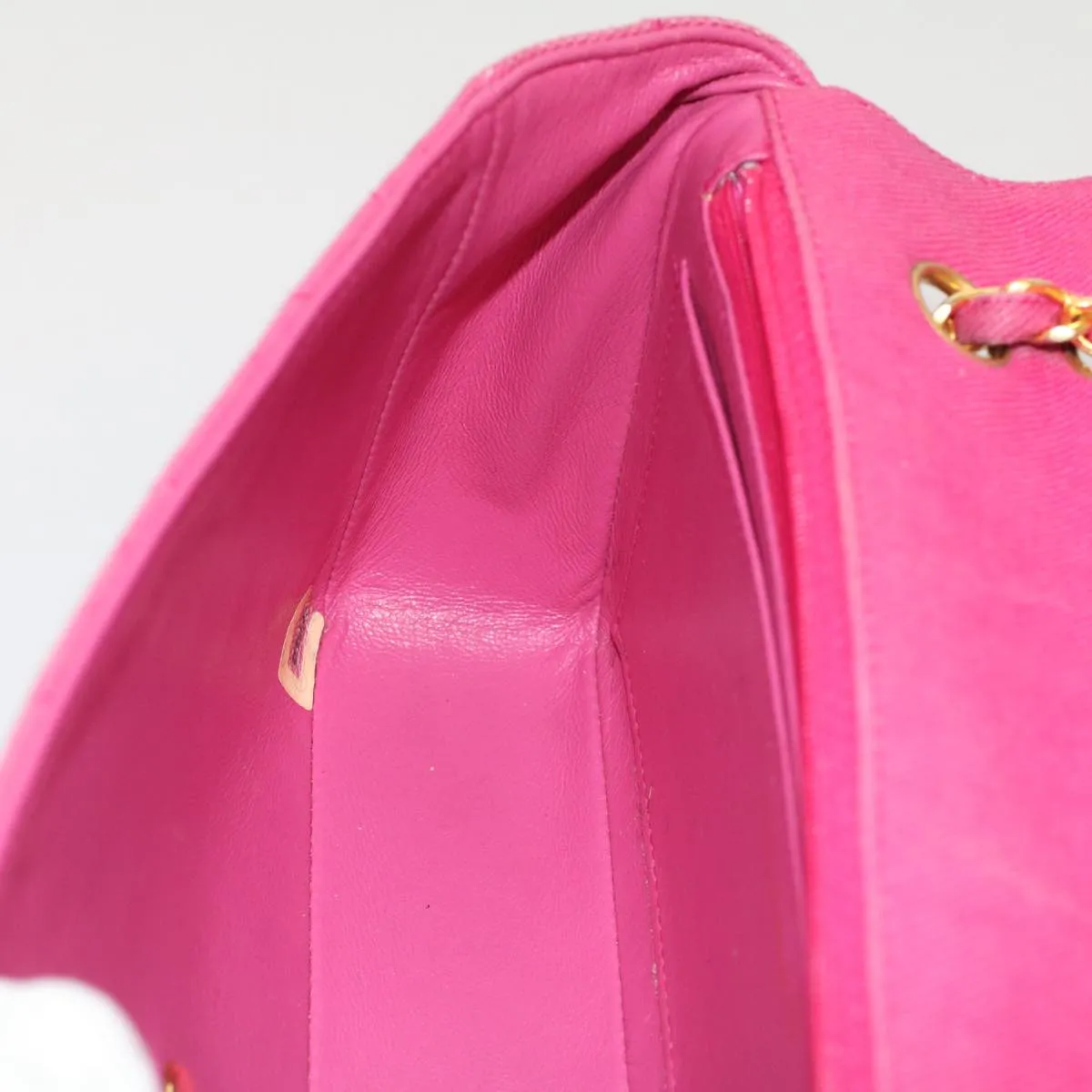 CHANEL Matelasse 25 Chain New Shoulder Bag Canvas Pink CC Auth 51276A