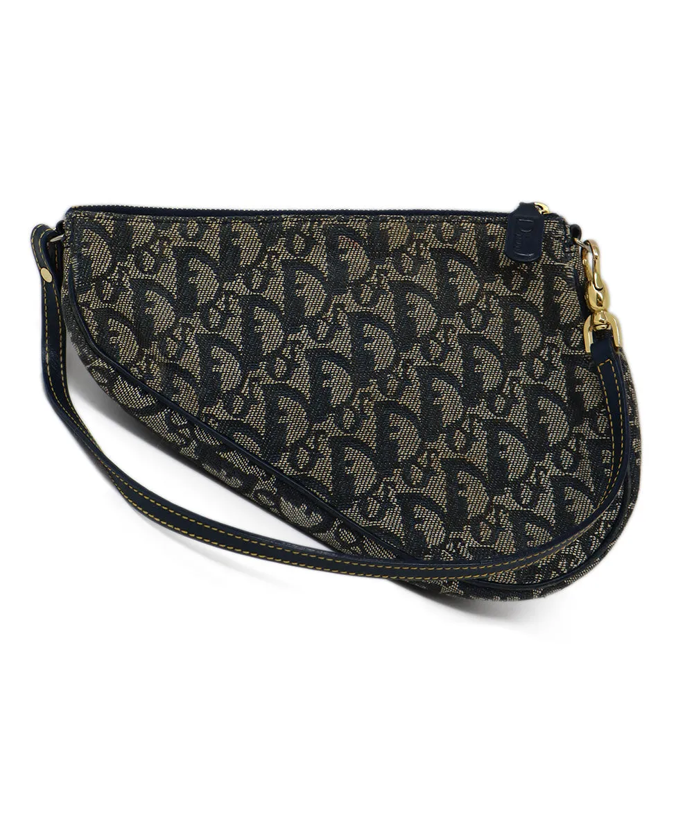 Christian Dior Blue Monogram Shoulder Bag