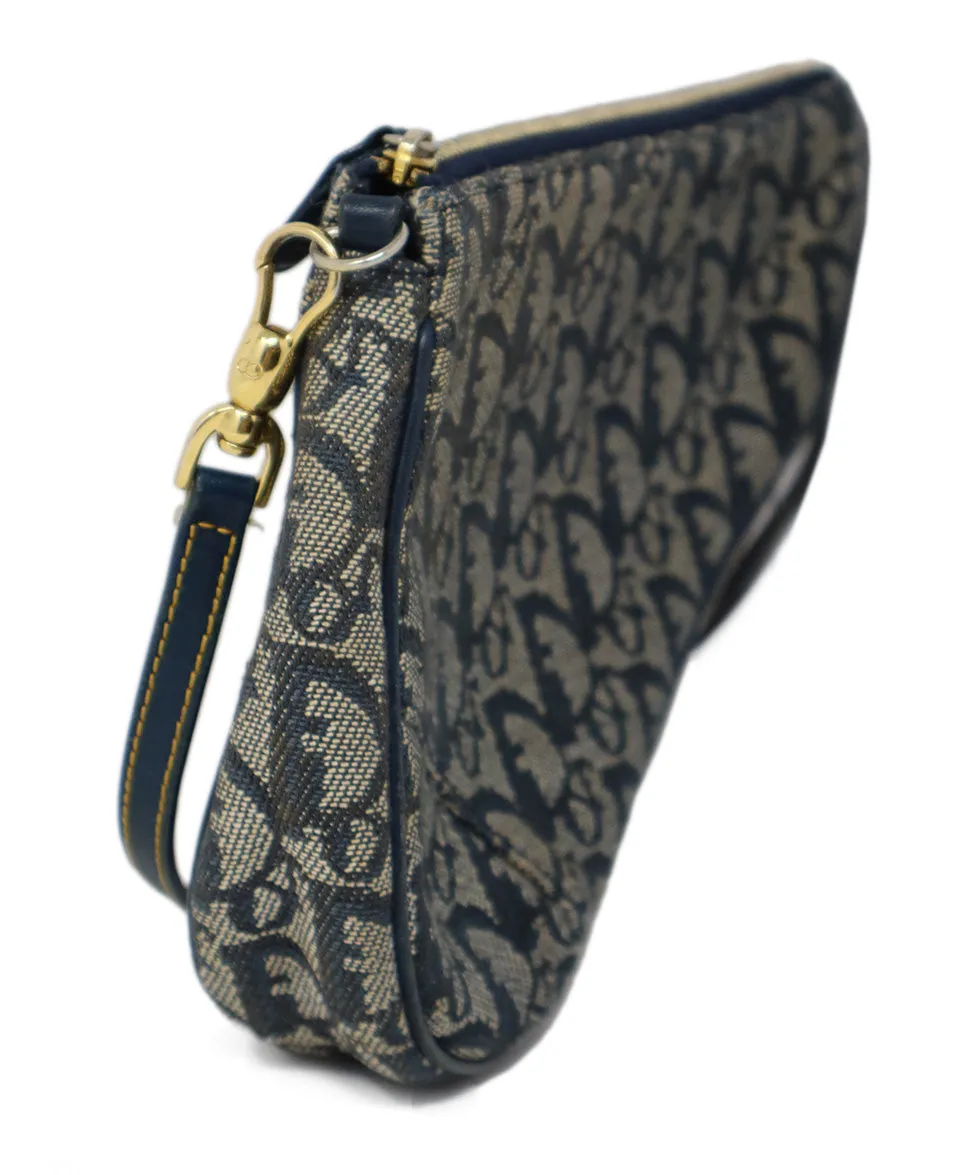Christian Dior Blue Monogram Shoulder Bag