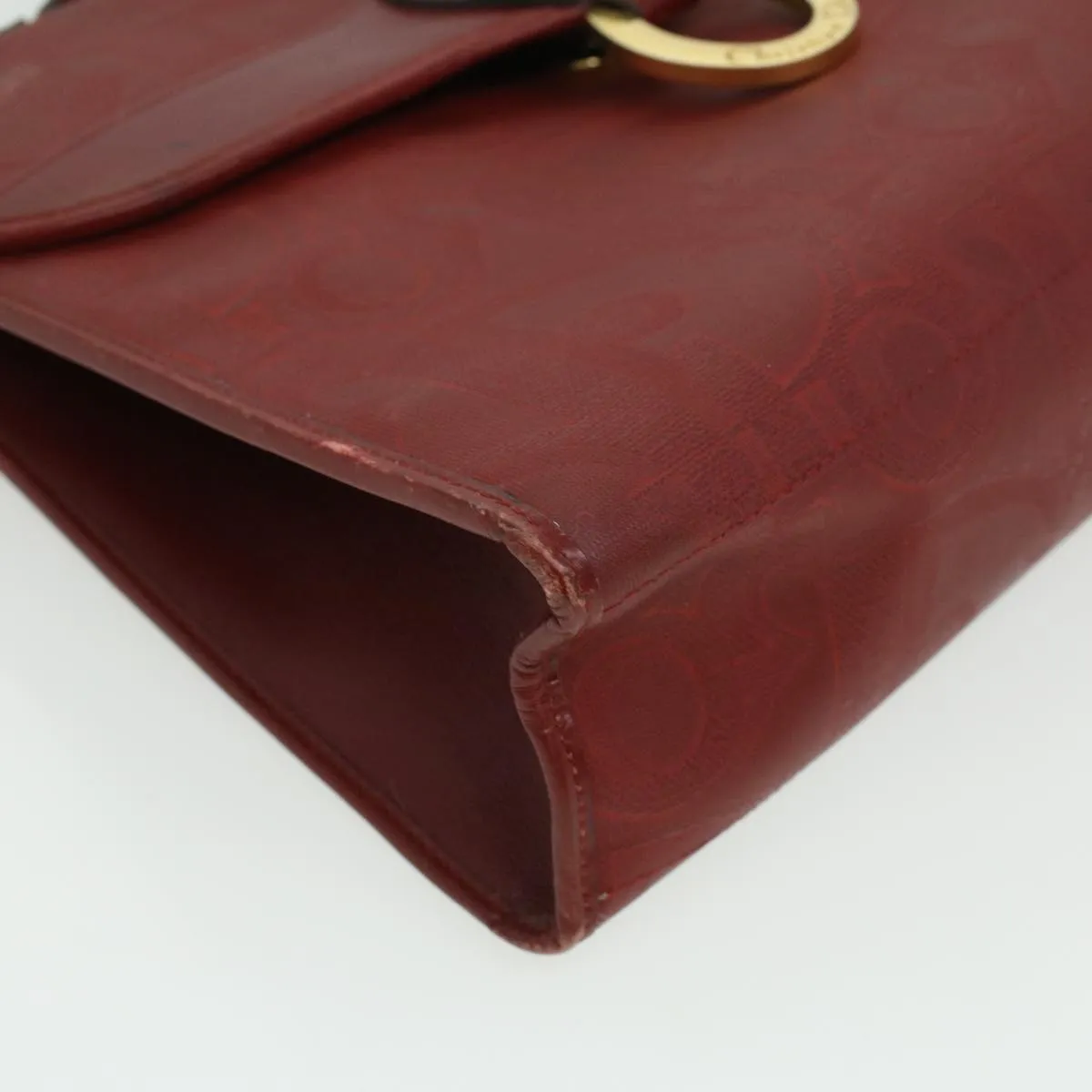 CHRISTIAN DIOR Trotter Canvas Hand Bag Red  rd3836