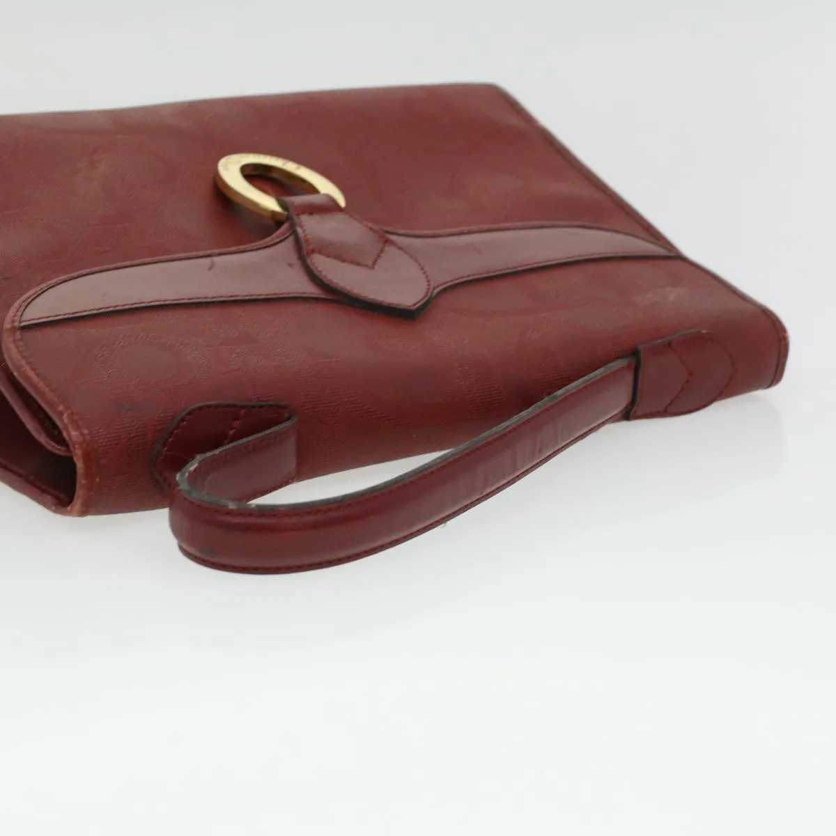 CHRISTIAN DIOR Trotter Canvas Hand Bag Red  rd3836