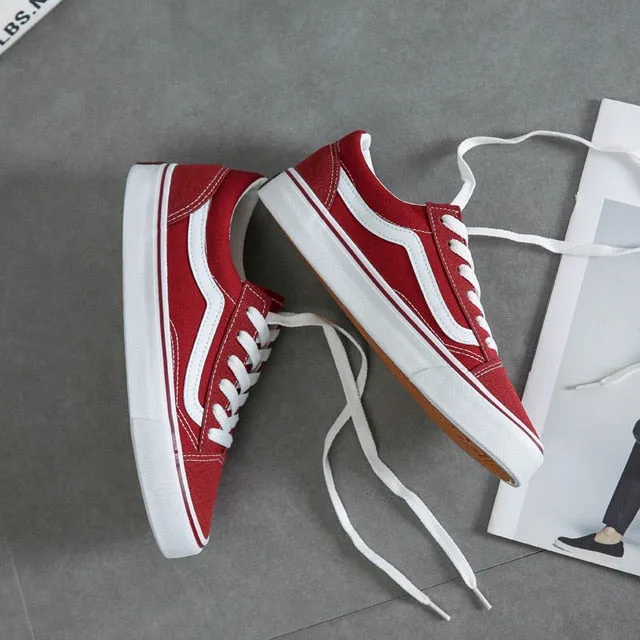 Classic Women old claret skools Vulcanized canvas Shoes unisex low top street wine red skateboarding shoes Men's black sneakers