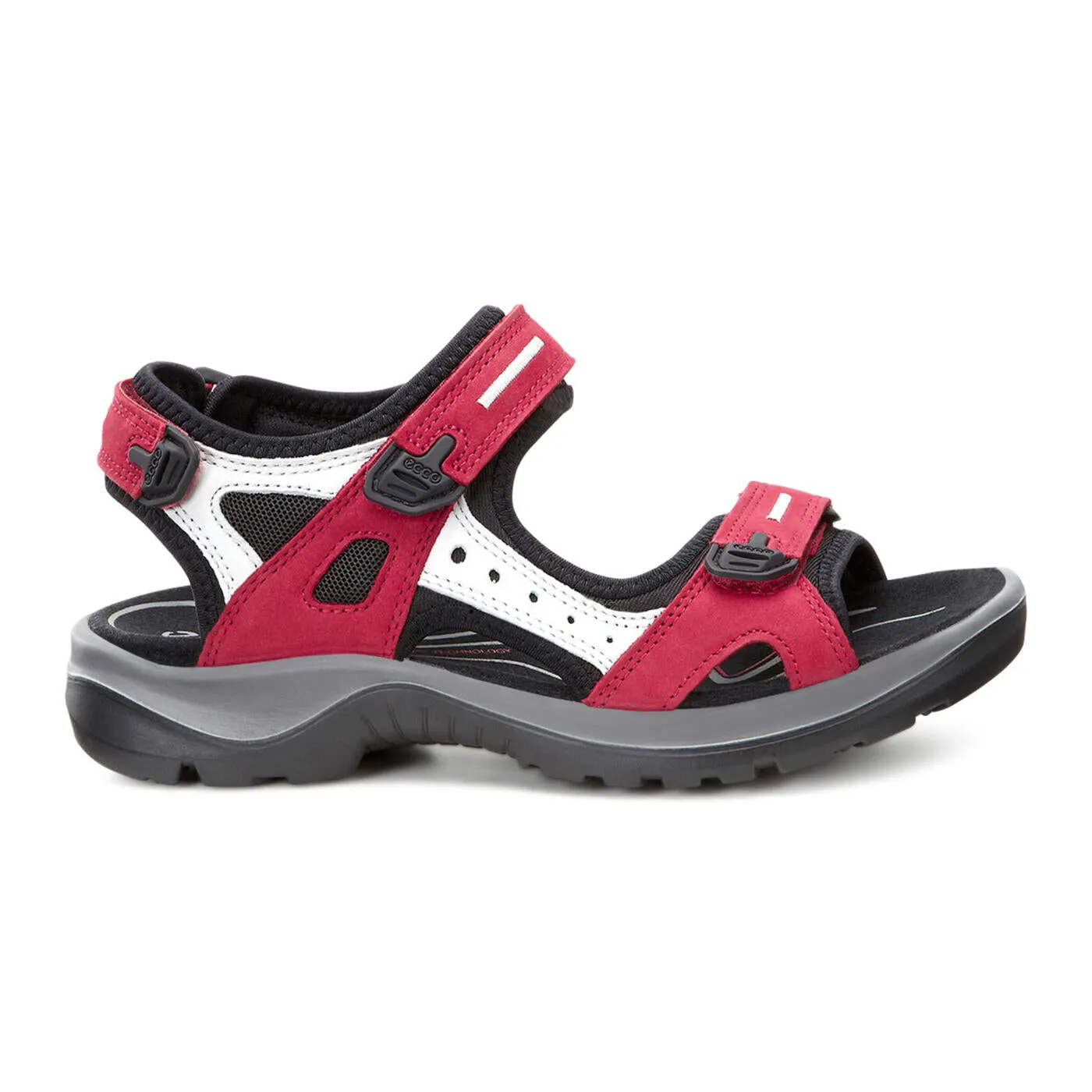 Ecco Women's Yucatan Sandals Chili Red Concrete Black