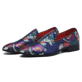 Embroidered Men Moccasins  Dress Shoes