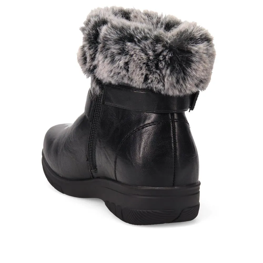 Extra-Wide Faux-Fur Cuff Ankle Boots - BELL / 326 119