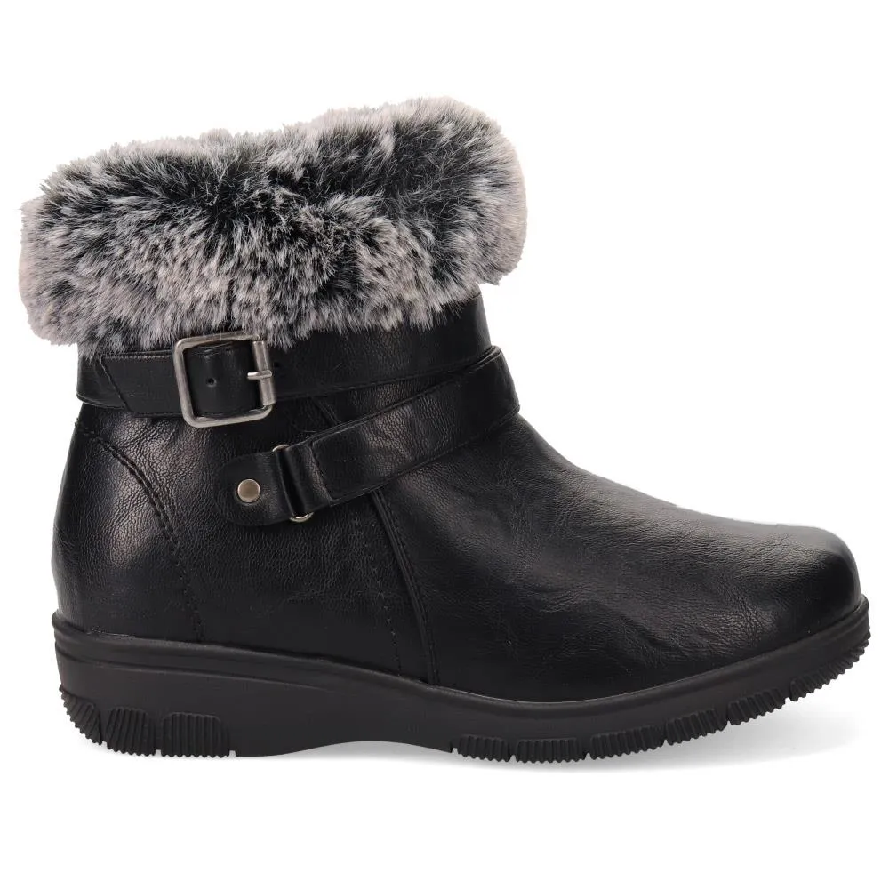 Extra-Wide Faux-Fur Cuff Ankle Boots - BELL / 326 119