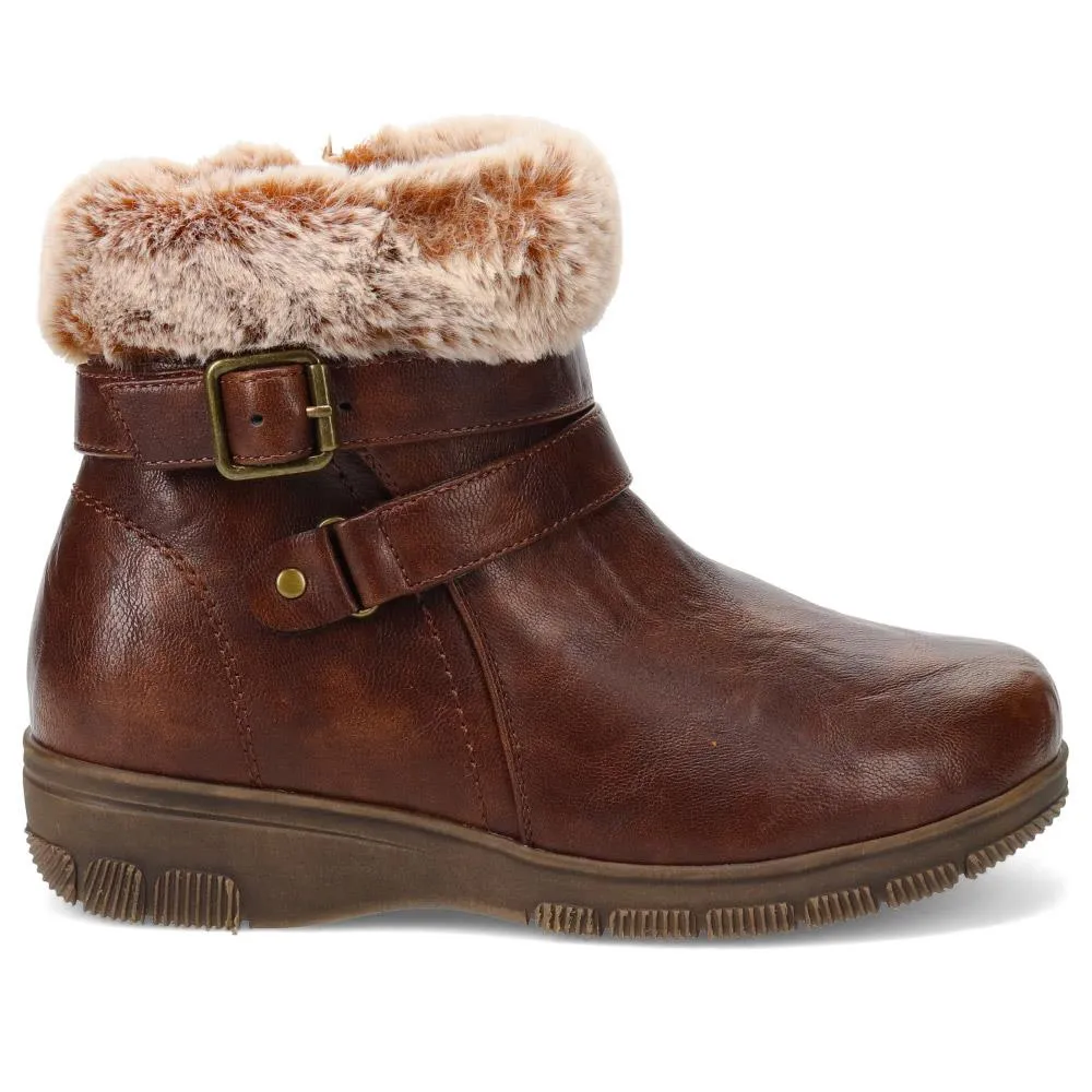 Extra-Wide Faux-Fur Cuff Ankle Boots - BELL / 326 119