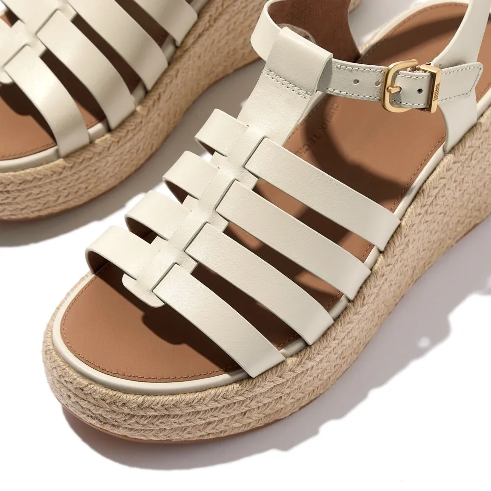 FitFlop Platform Espadrille Leather Wedge Fisherman Sandals - Paris Beige