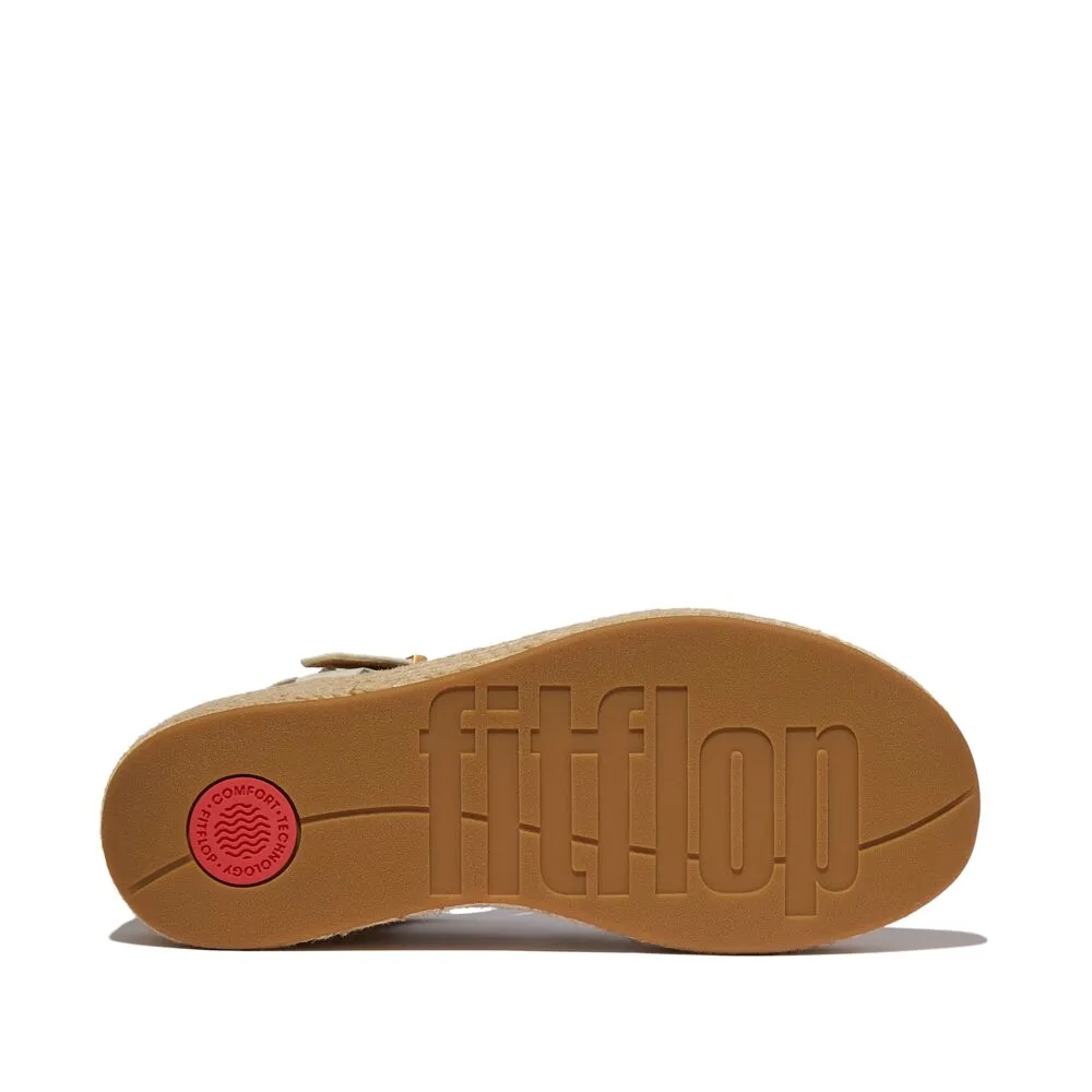 FitFlop Platform Espadrille Leather Wedge Fisherman Sandals - Paris Beige