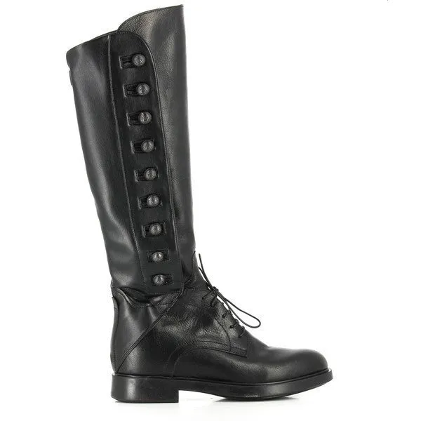 Forte W175140 Black Lace-Up Long Boots