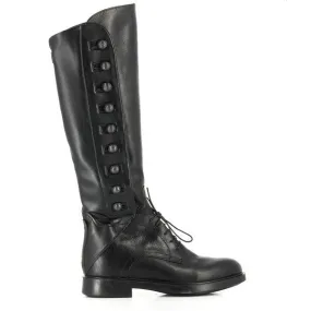 Forte W175140 Black Lace-Up Long Boots