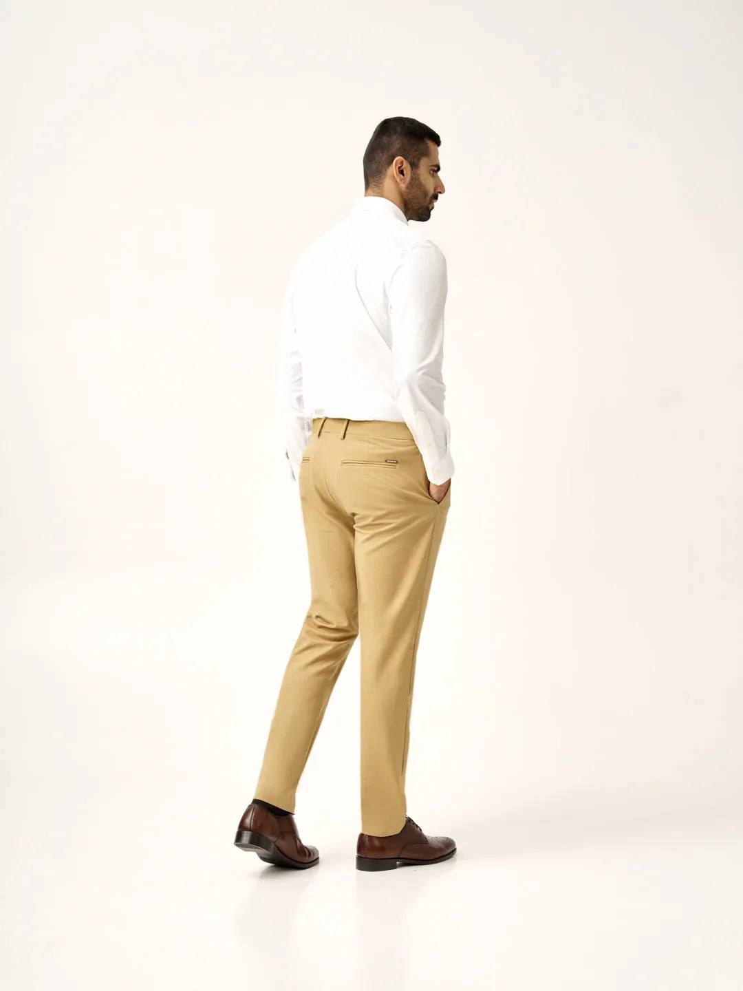 Khaki Textured All Weather Stretch Pants