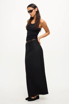 LIONESS Minimalist Maxi Skirt Onyx