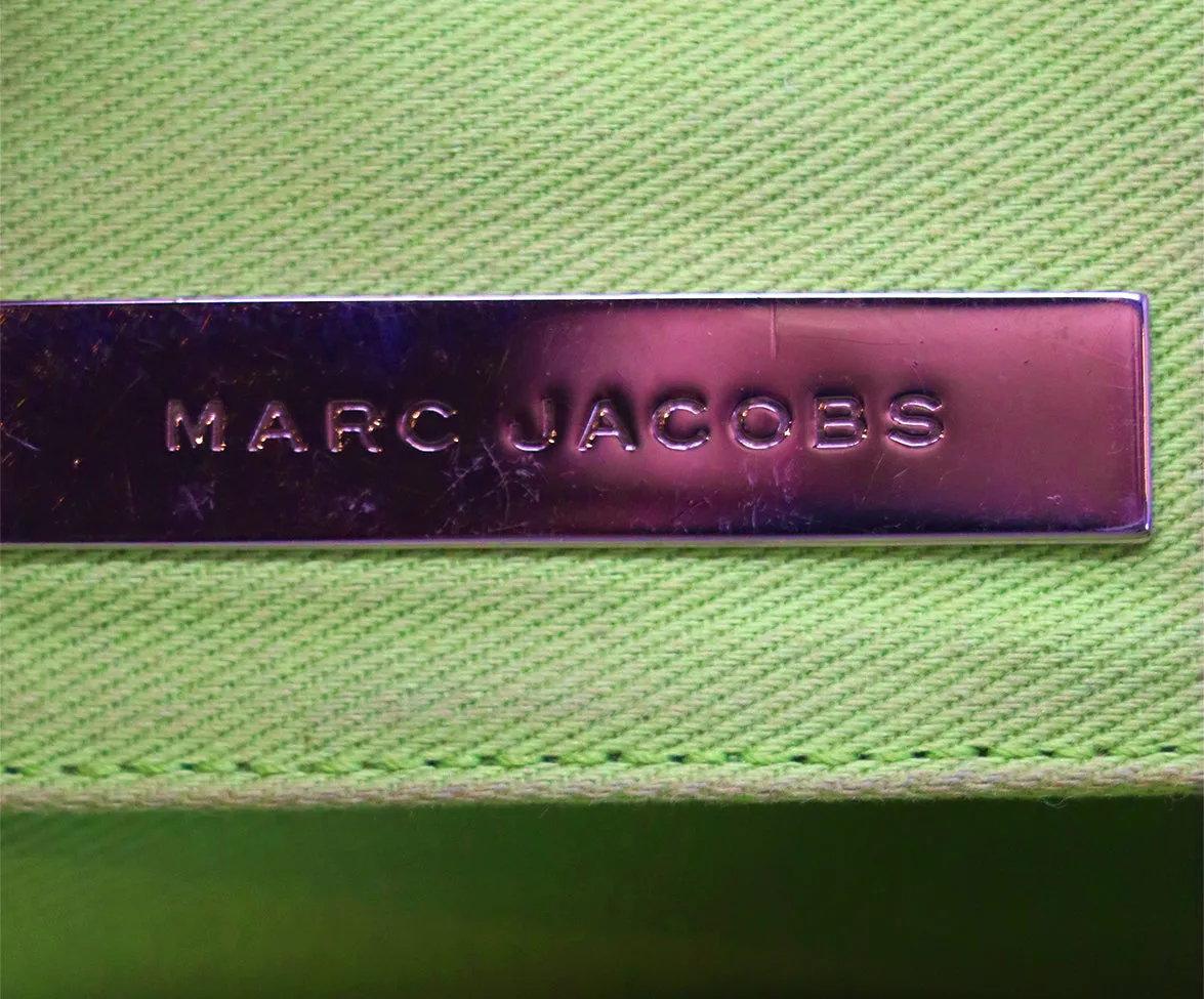 Marc Jacobs Beige Canvas & Pink Leather Tote