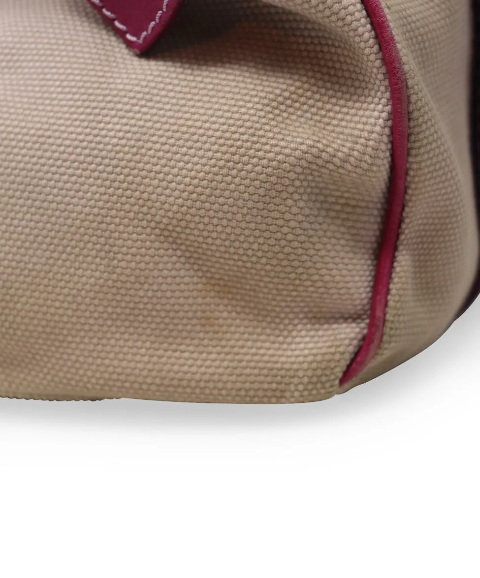 Marc Jacobs Beige Canvas & Pink Leather Tote