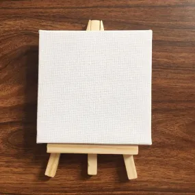 Mini Size Canvas - 3.9"x3.9" (10cmx10cm) and Easel Pack - Sold in a package of 10