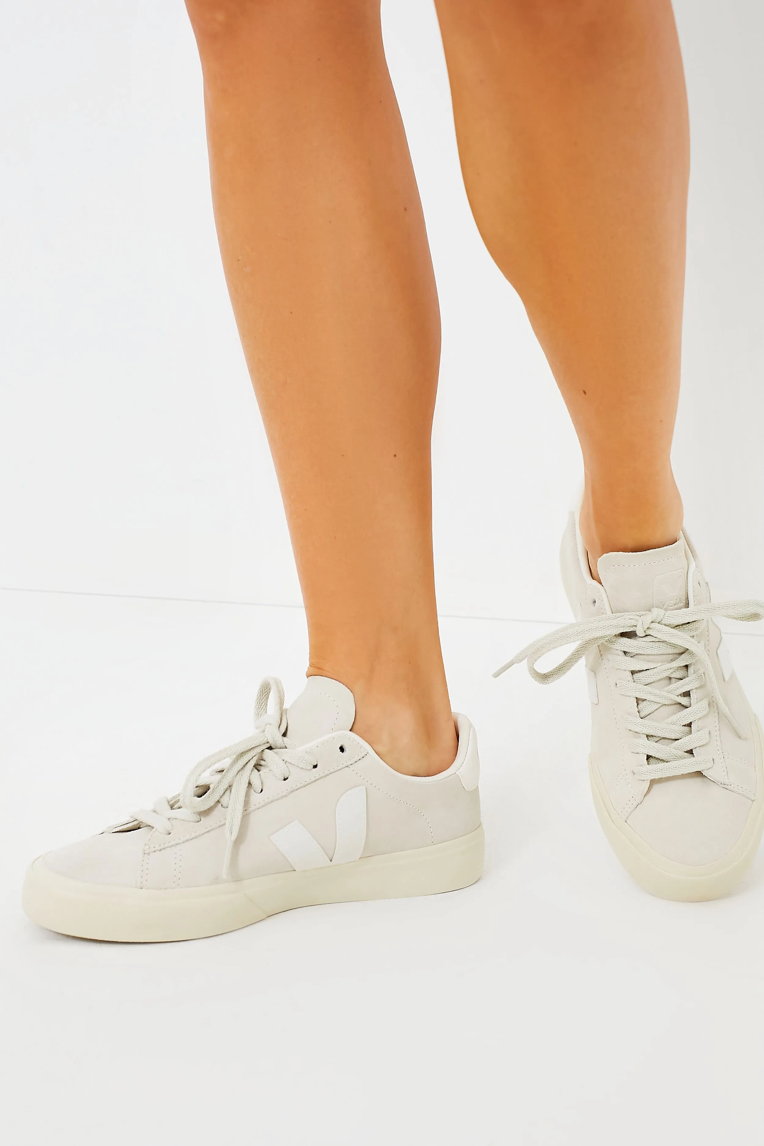 Natural White Suede Campo Sneakers