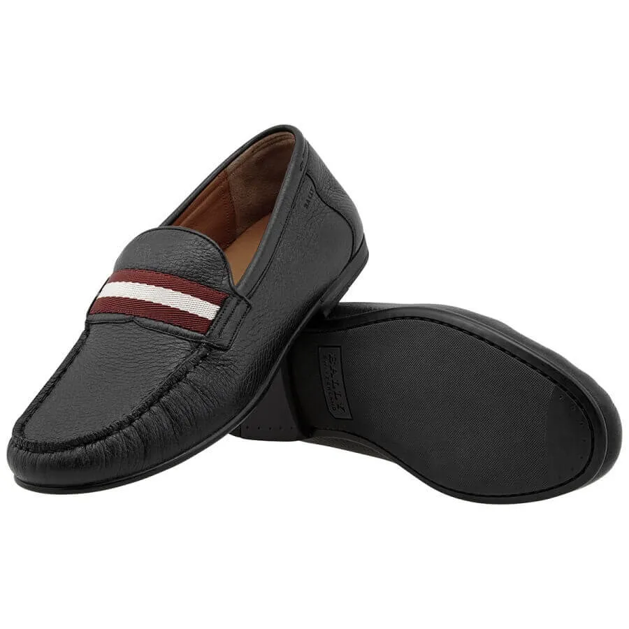 NEW Bally Crokett Men's 6228362 Black Leather Loafers US 7.5 MSRP $515