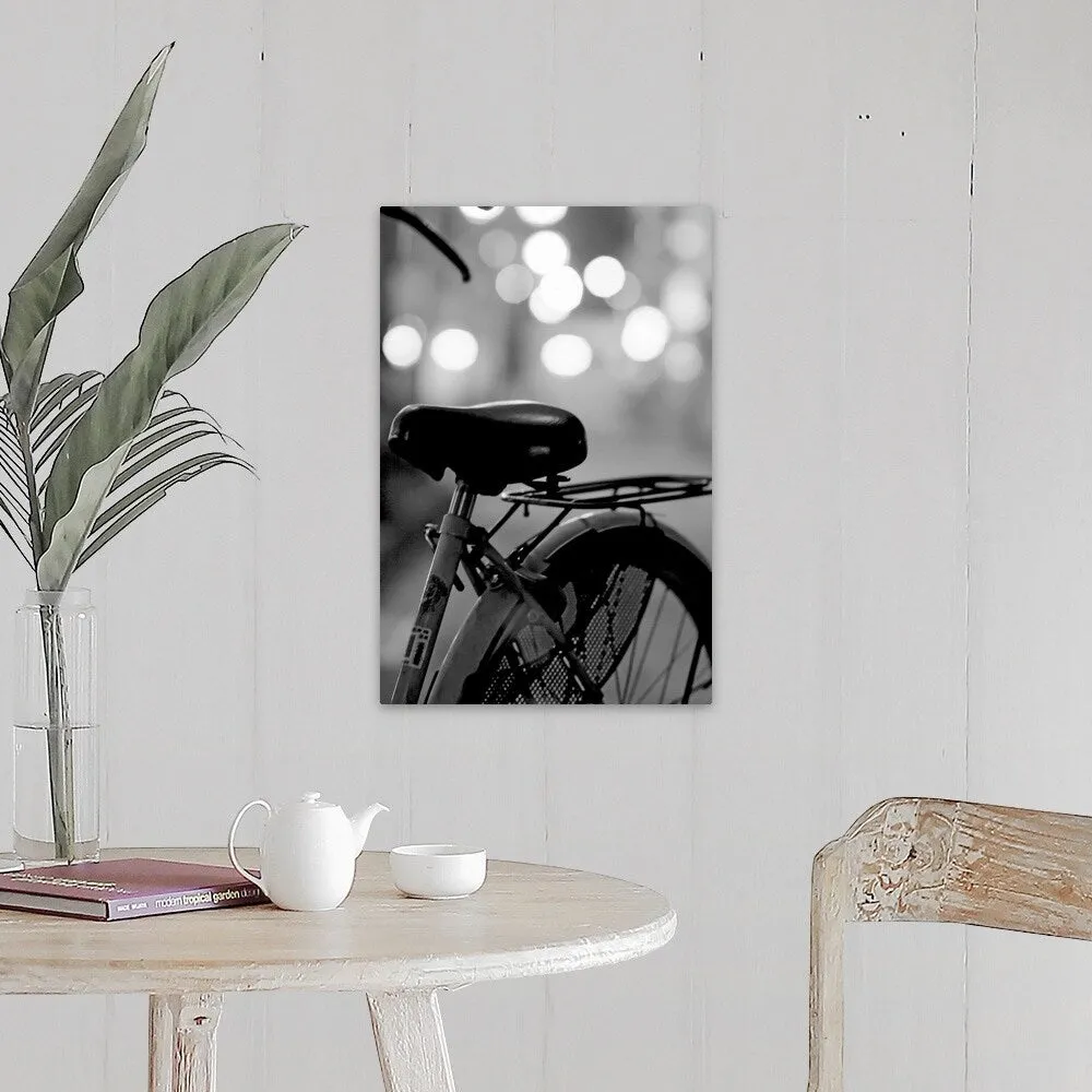 "Bicycle on street at night in Osaka, Japan." Canvas Wall Art